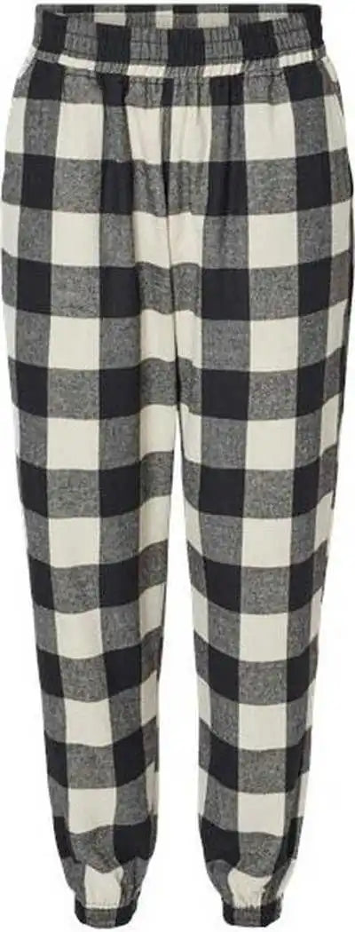 Burnside 8810 Flannel Jogger - Ecru Black