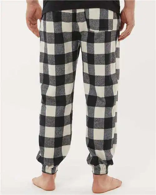 Burnside 8810 Flannel Jogger - Ecru Black