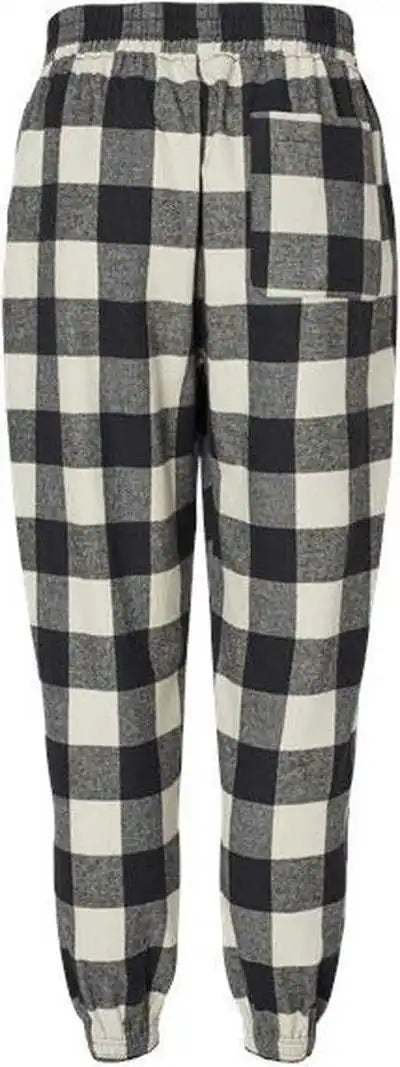 Burnside 8810 Flannel Jogger - Ecru Black