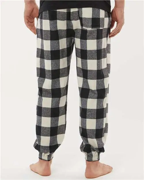Burnside 8810 Flannel Joggers - Ecru Black