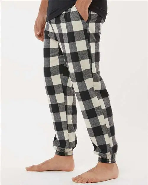 Burnside 8810 Flannel Joggers - Ecru Black