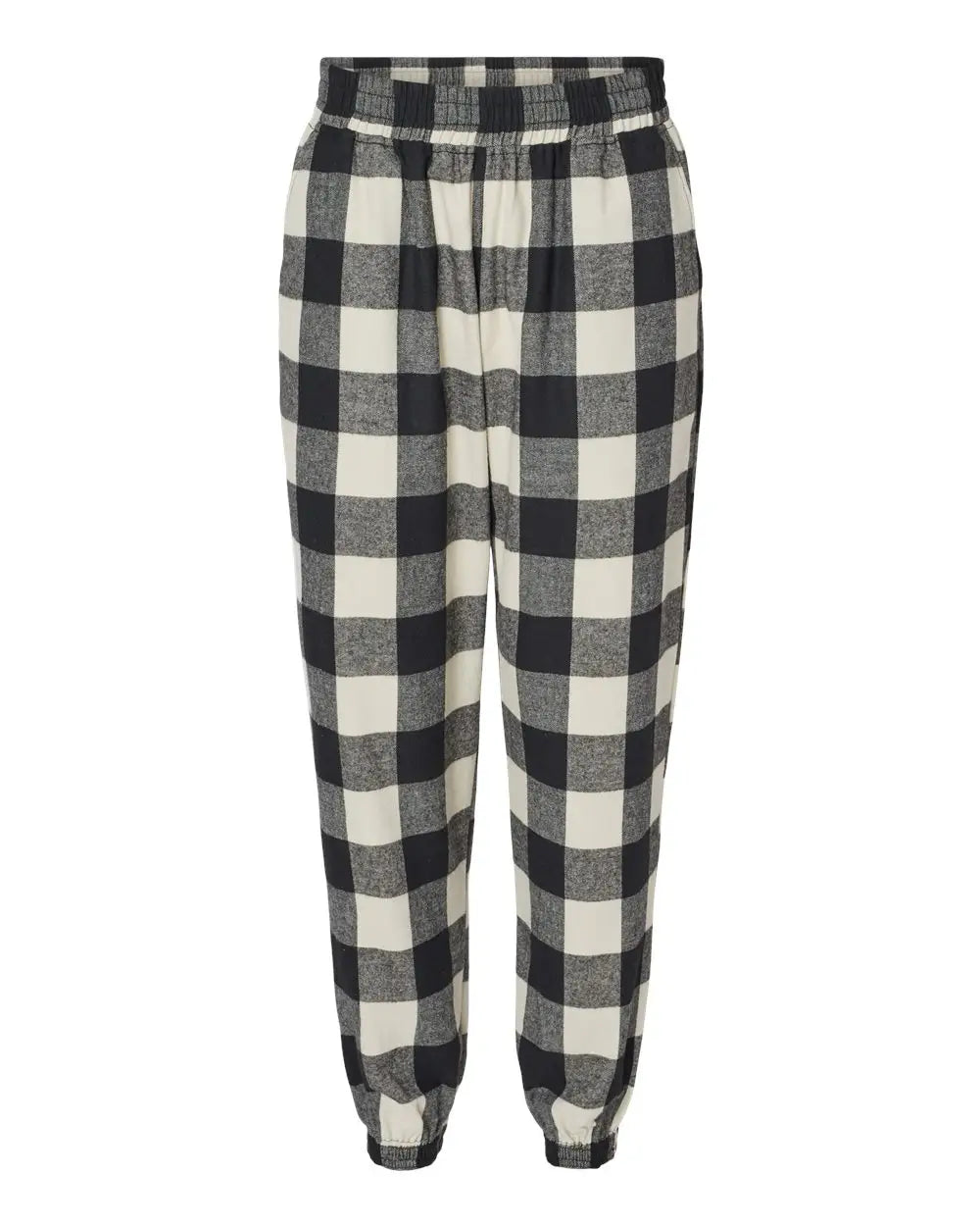 Burnside 8810 Flannel Joggers - Ecru Black - Ivory / Xs