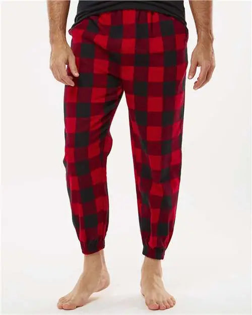 Burnside 8810 Flannel Joggers - Red Black