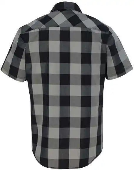 Burnside 9203 Buffalo Plaid Short Sleeve Shirt - Black Grey