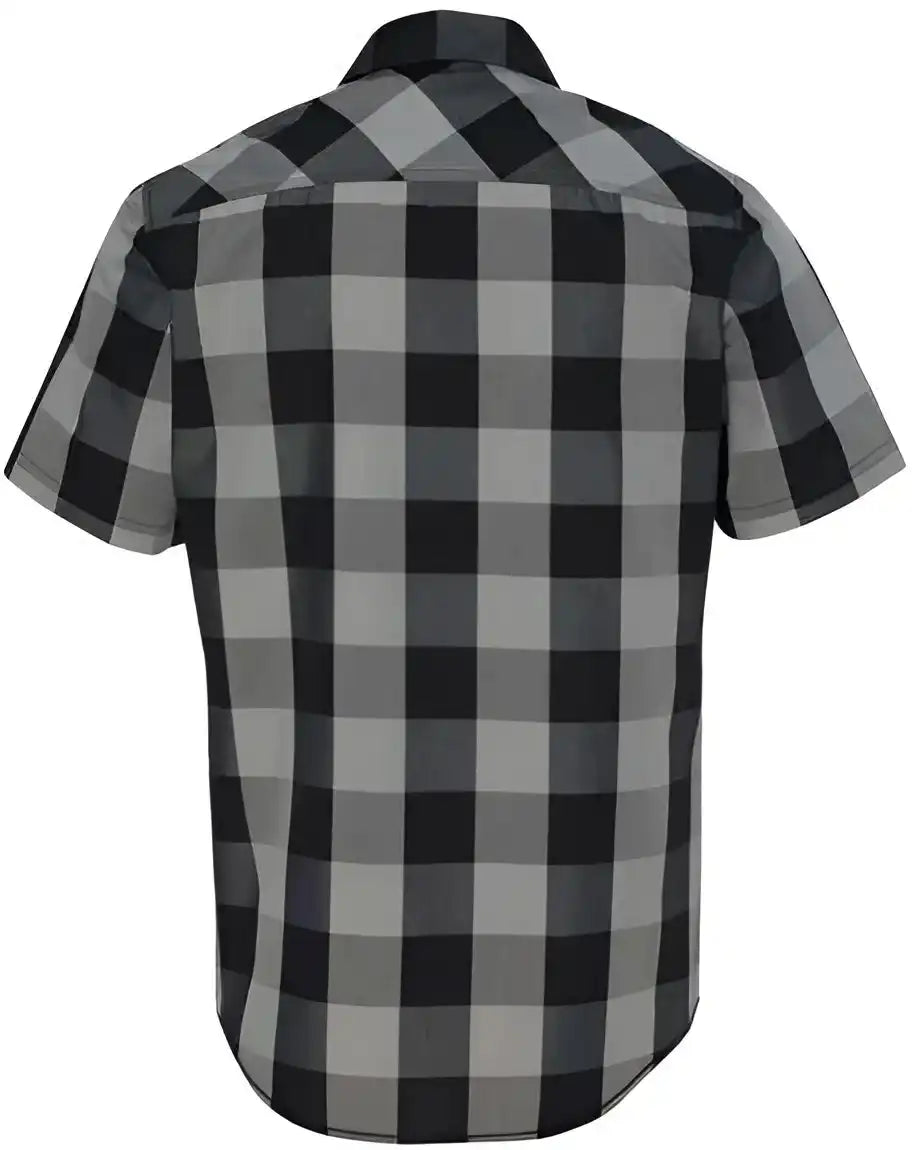 Burnside 9203 Buffalo Plaid Short Sleeve Shirt - Black Grey