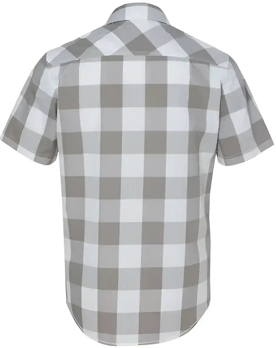 Burnside 9203 Buffalo Plaid Short Sleeve Shirt Grey White