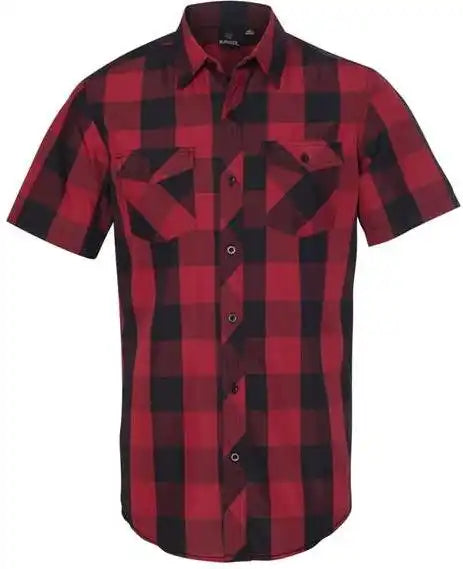 Burnside 9203 Buffalo Plaid Short Sleeve Shirt - Red Black