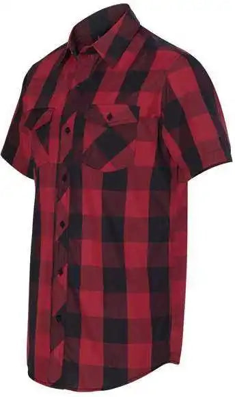 Burnside 9203 Buffalo Plaid Short Sleeve Shirt - Red Black