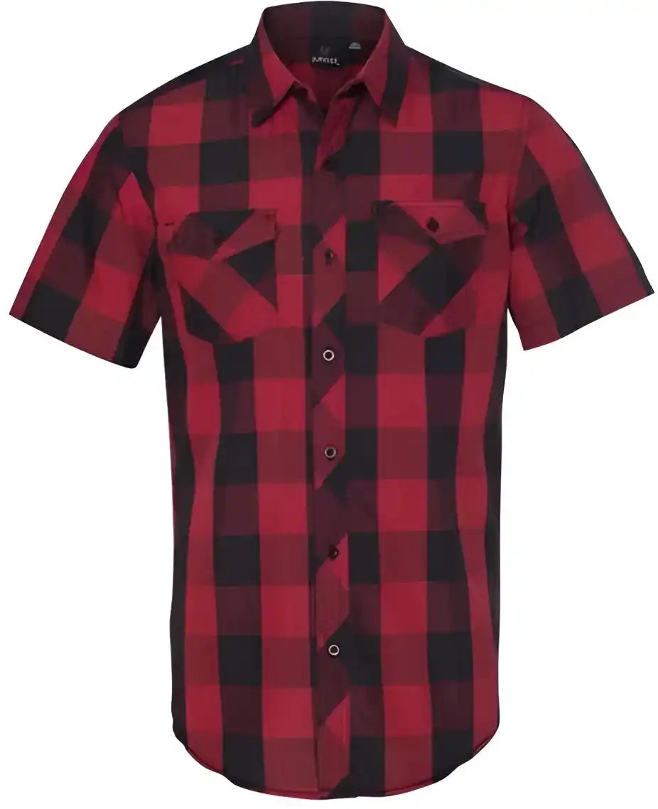 Burnside 9203 Buffalo Plaid Short Sleeve Shirt - Red Black