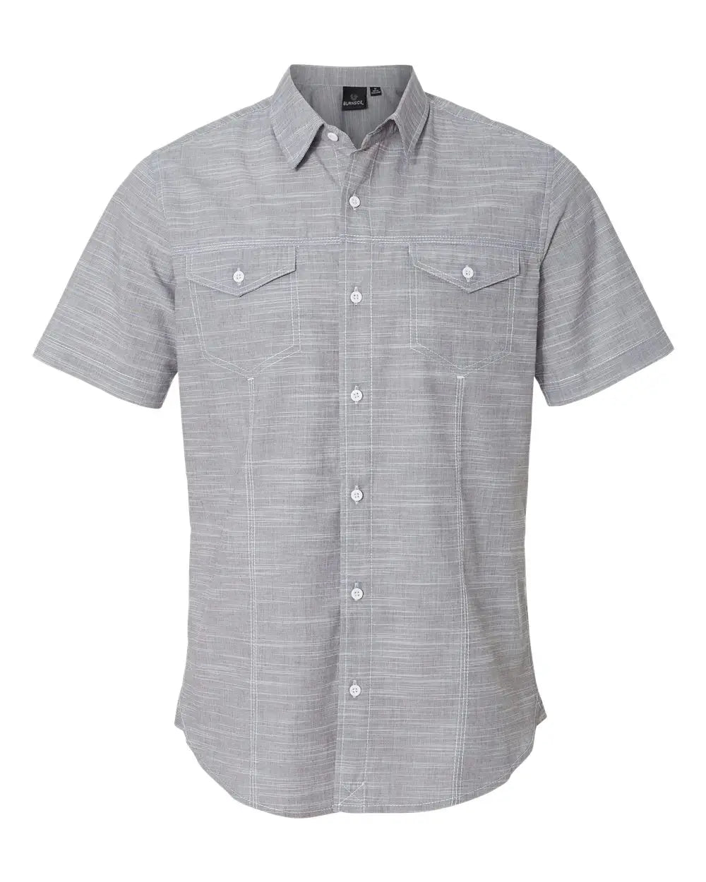 Burnside 9247 Textured Solid Short Sleeve Shirt - Black - s