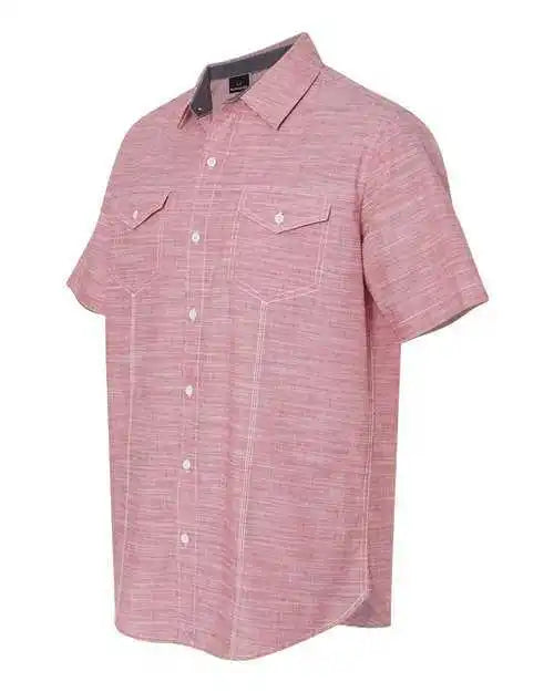 Burnside 9247 Textured Solid Short Sleeve Shirt - Red