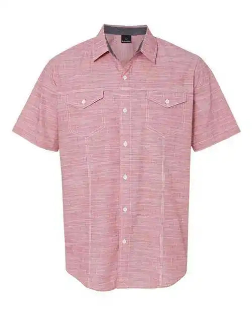 Burnside 9247 Textured Solid Short Sleeve Shirt - Red