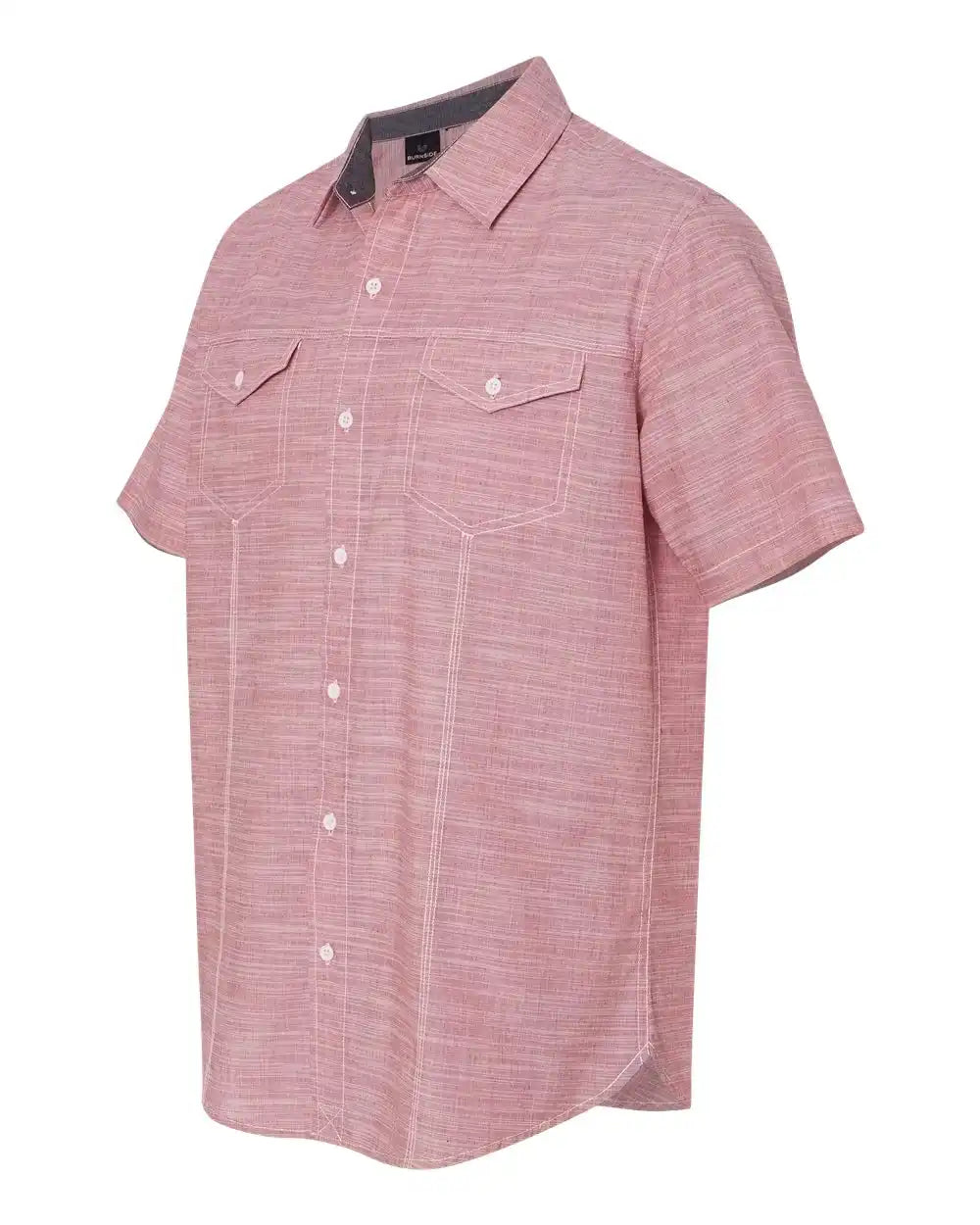 Burnside 9247 Textured Solid Short Sleeve Shirt - Red - s