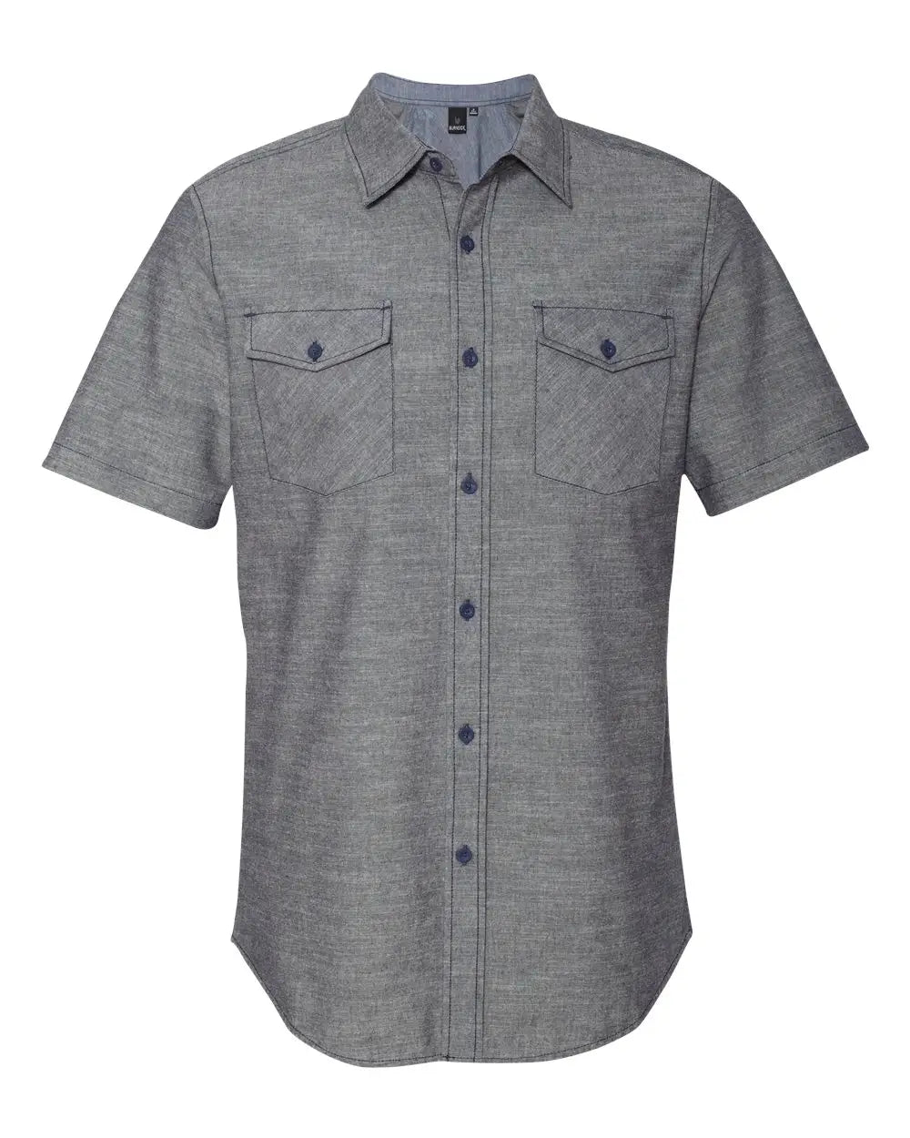 Burnside 9255 Chambray Short Sleeve Shirt - Dark Denim