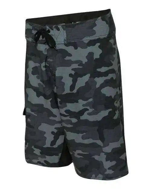 Burnside 9371 Diamond Dobby Board Shorts - Black Camo