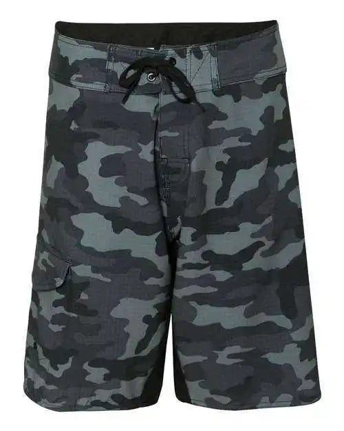 Burnside 9371 Diamond Dobby Board Shorts - Black Camo