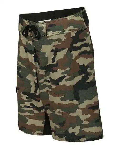Burnside 9371 Diamond Dobby Board Shorts - Green Camo