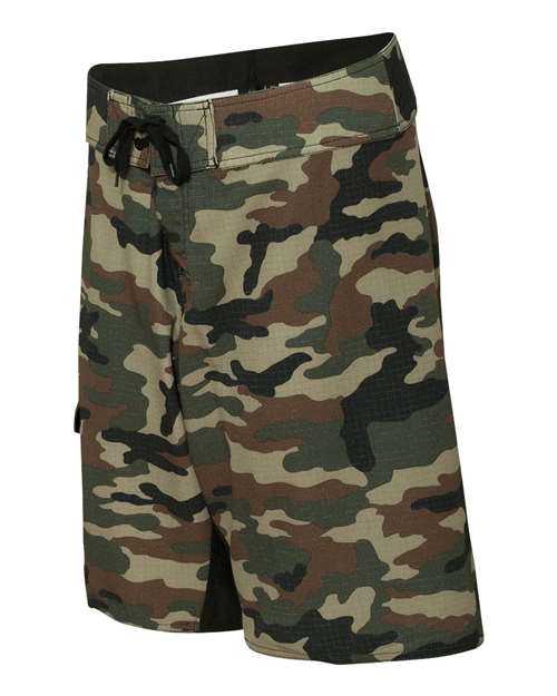 Burnside 9371 Diamond Dobby Board Shorts - Green Camo