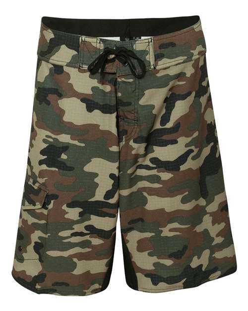 Burnside 9371 Diamond Dobby Board Shorts - Green Camo