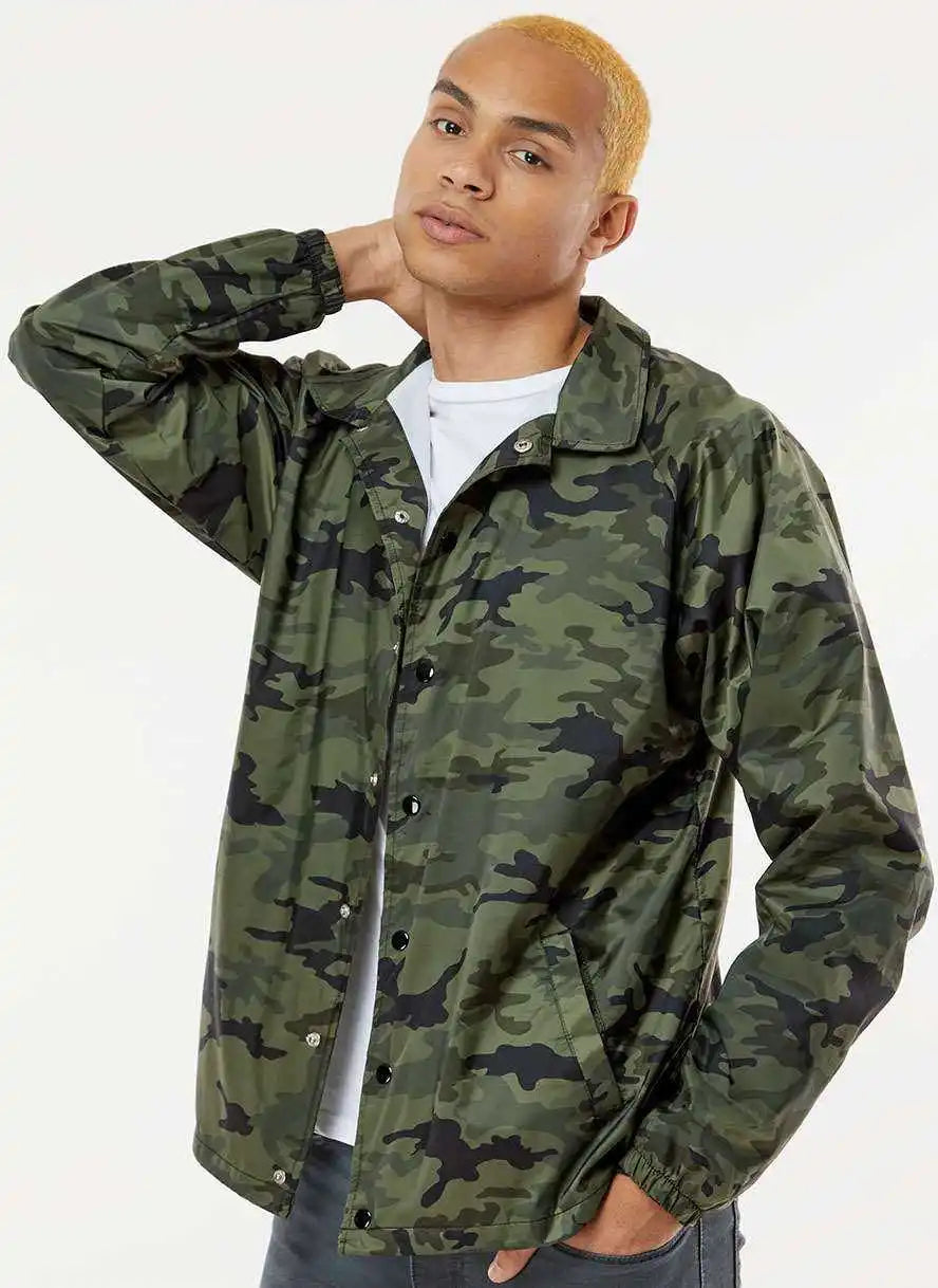 Burnside 9718 Coaches Jacket - Green Camo