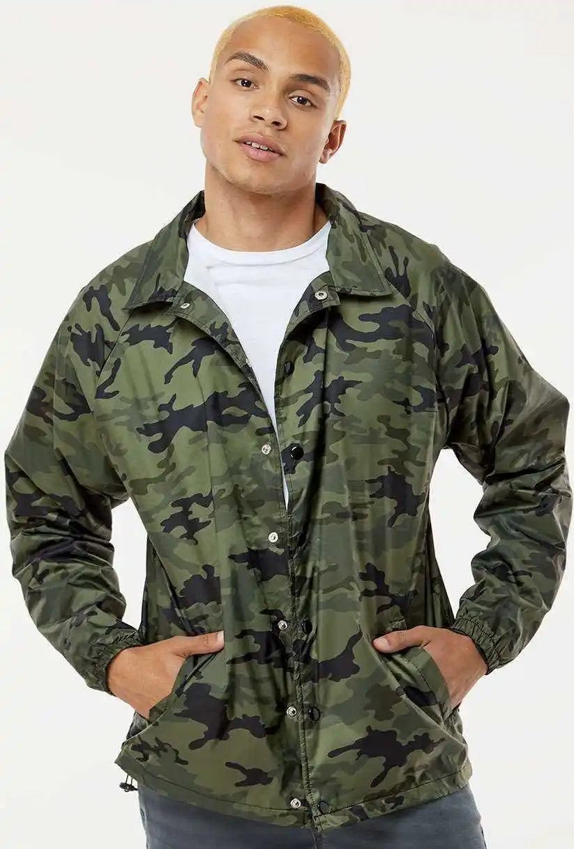 Burnside 9718 Coaches Jacket - Green Camo