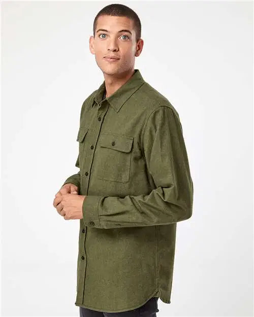 Burnside B8200 Solid Flannel Shirt - 8200 - Army