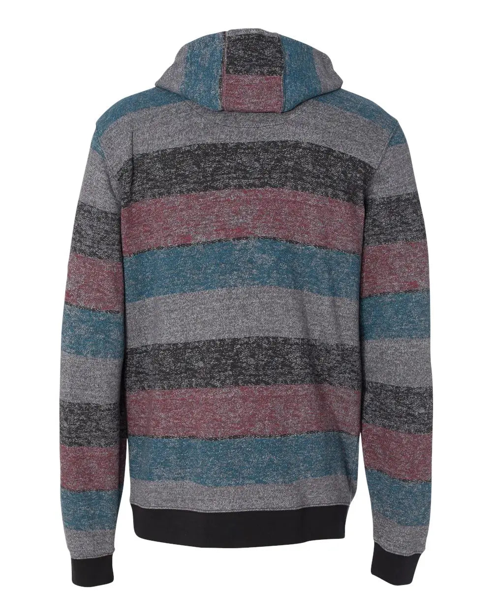 Burnside B8603 Printed Stripes Fleece Sweatshirt - 8603 - Red Black