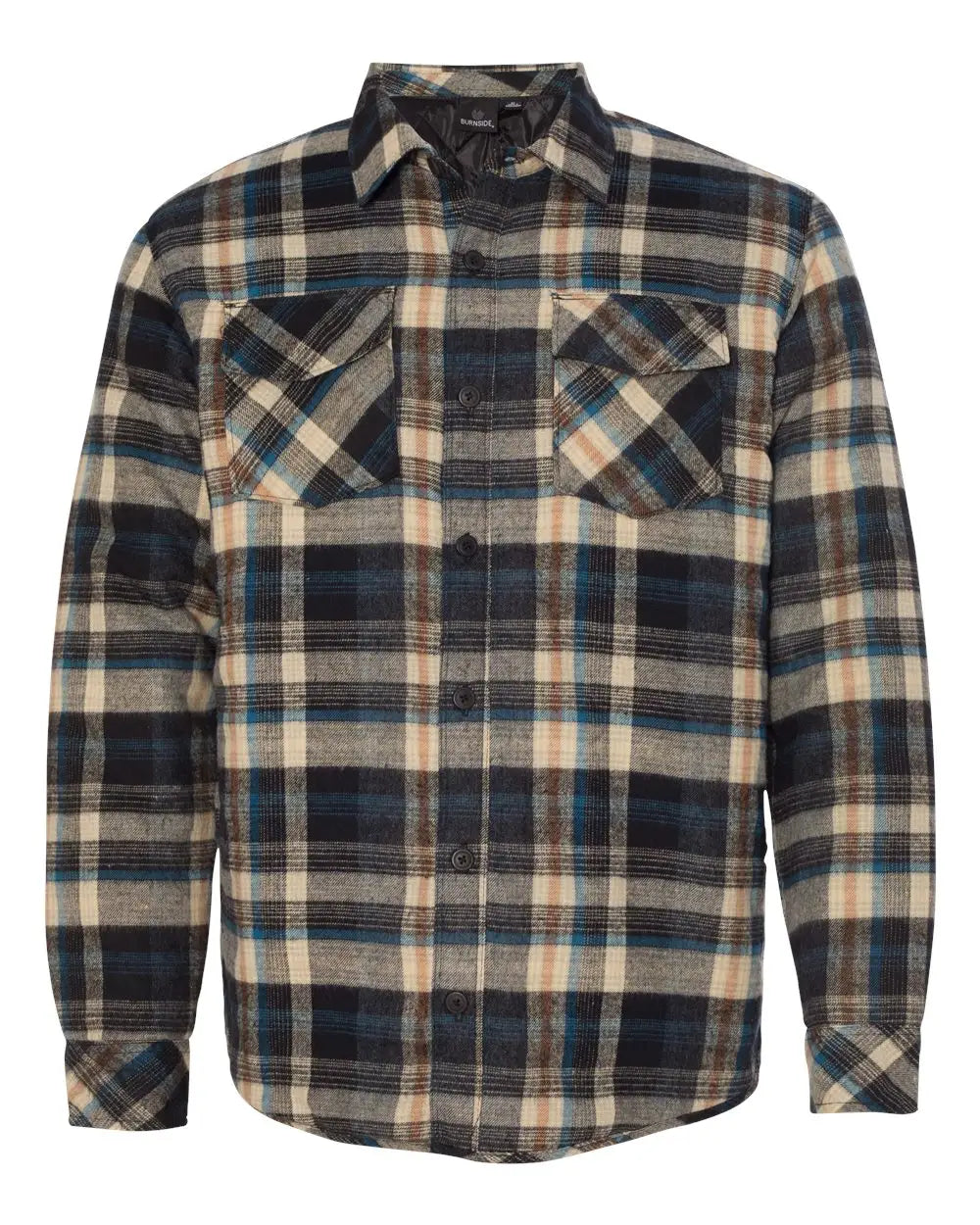 Burnside B8610 Quilted Flannel Shirt Jacket - 8610 - Khaki Plaid - Adult s