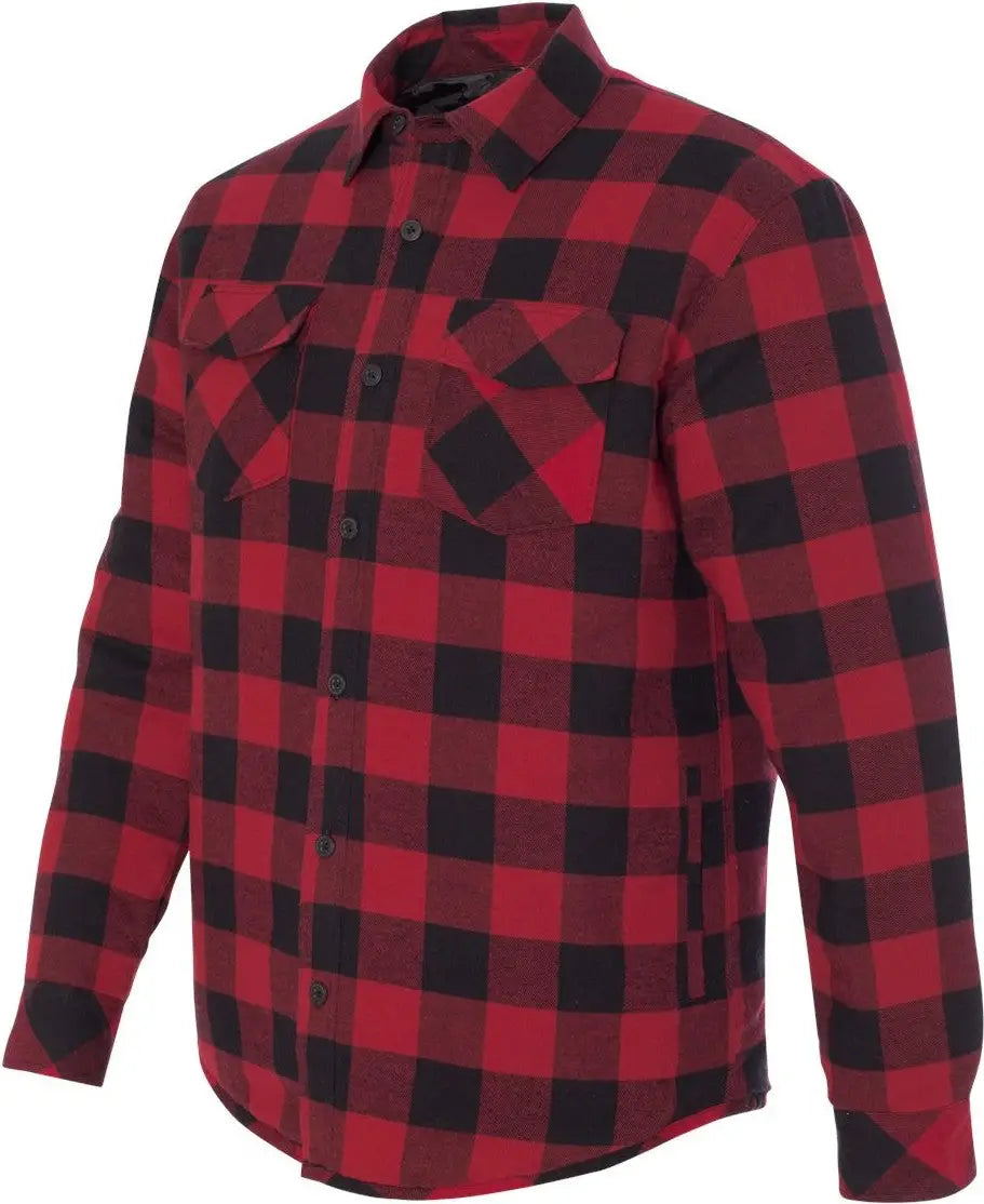 Burnside B8610 Quilted Flannel Shirt Jacket - 8610 - Red Black Buffalo - Red/ / Adult s