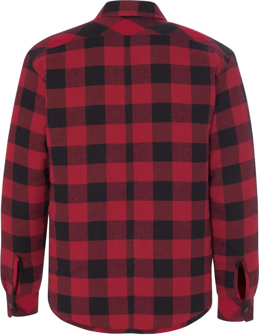 Burnside B8610 Quilted Flannel Shirt Jacket - 8610 - Red Black Buffalo