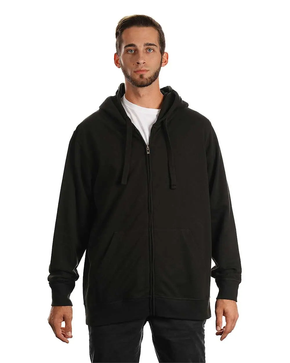 Burnside B8615 Camo Full-zip Hooded Sweatshirt - 8615 - Black - Adult l