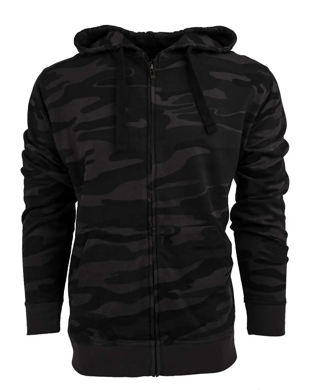 Burnside B8615 Camo Full-zip Hooded Sweatshirt - 8615 - Black - Camo/ / Adult s