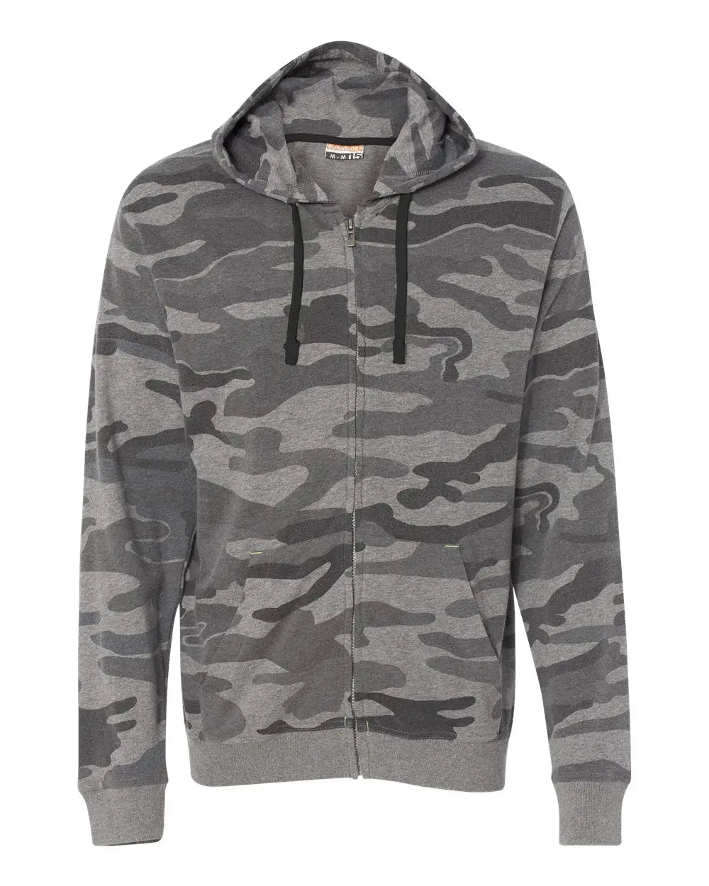 Burnside B8615 Camo Full-zip Hooded Sweatshirt - 8615 - Black - Adult s