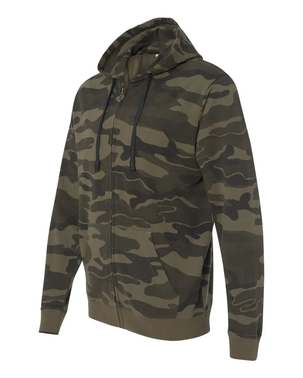 Burnside B8615 Camo Full-zip Hooded Sweatshirt - 8615 - Green - Adult s