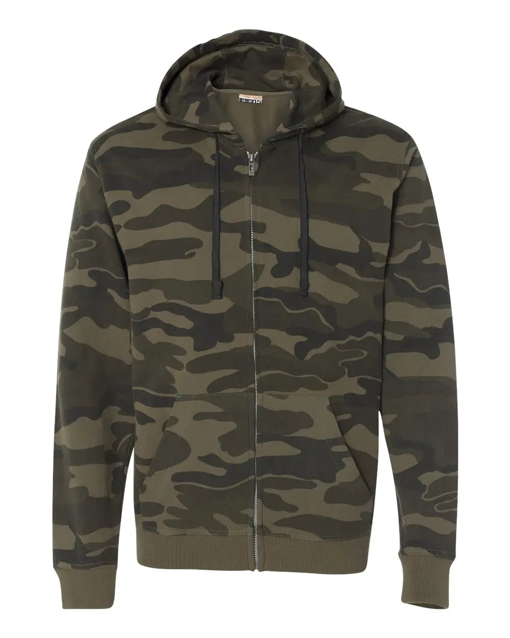Burnside B8615 Camo Full-zip Hooded Sweatshirt - 8615 - Green - Adult s