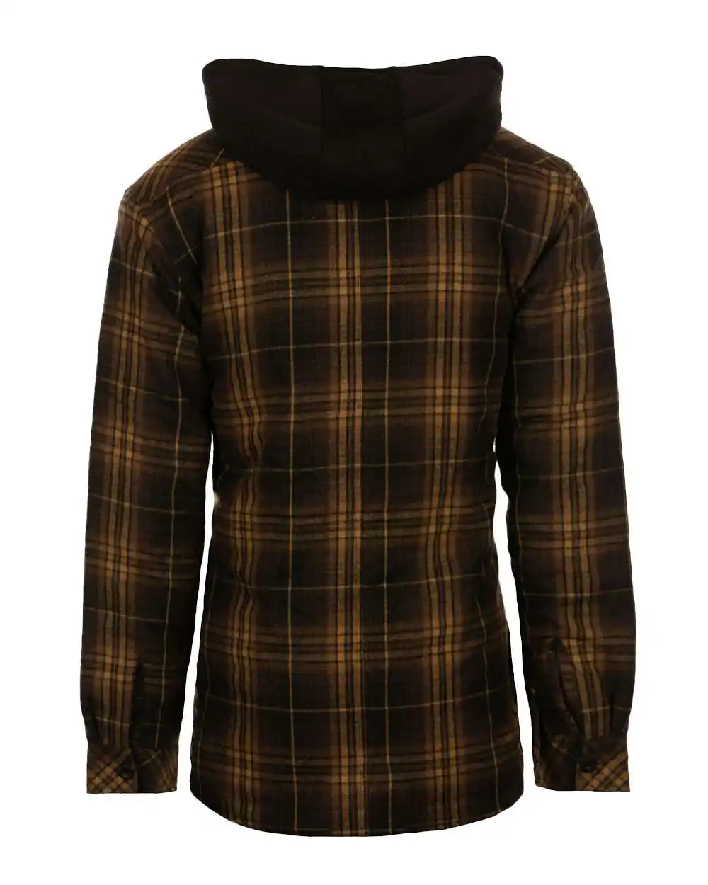 Burnside B8620b Quilted Flannel Hooded Jacket - 8620 - Brown Black