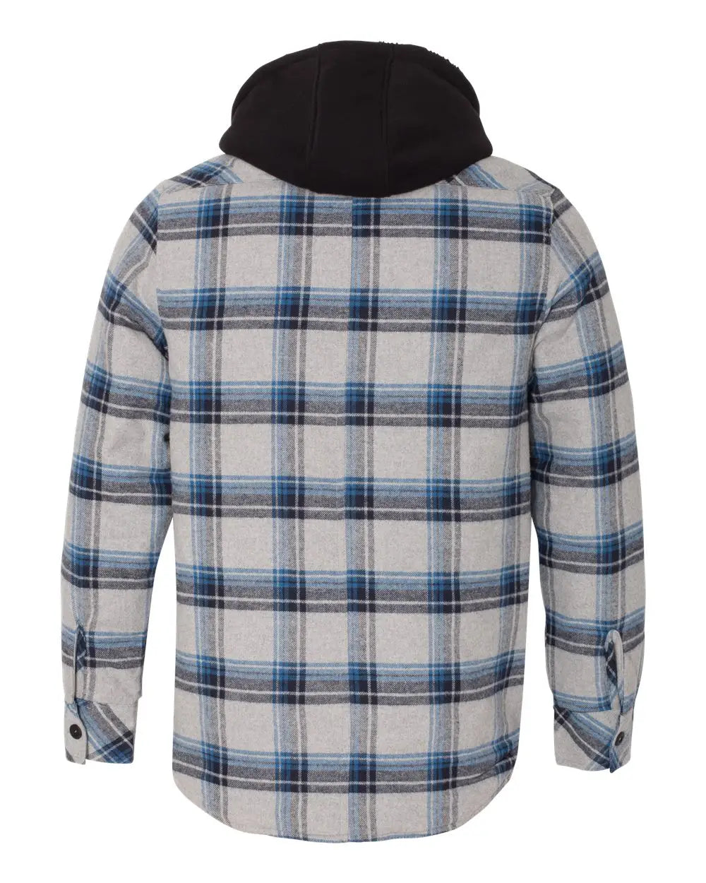 Burnside B8620b Quilted Flannel Hooded Jacket - 8620 - Gray Blue