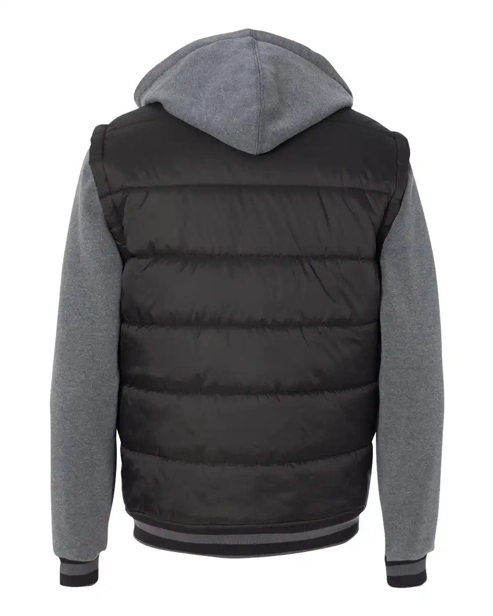 Burnside B8701 Nylon Vest with Fleece Sleeves - 8701 - Black Charcoal