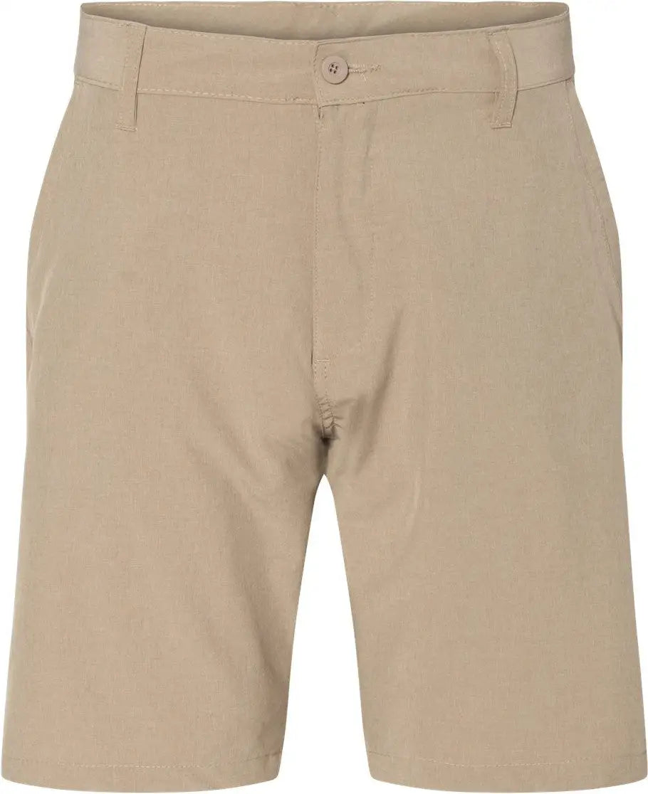 Burnside B9820 Hybrid Stretch Shorts - 9820 - Khaki Heather - 30