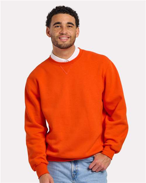 Burnt Orange Fleece Crew Pullover - BM5101
