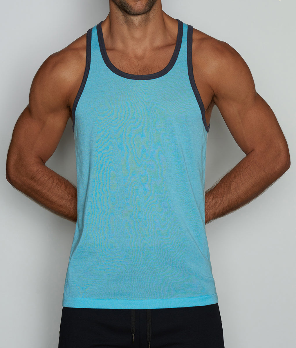 C-in2 Super Bright Tank Top - Blue Stripe / Small