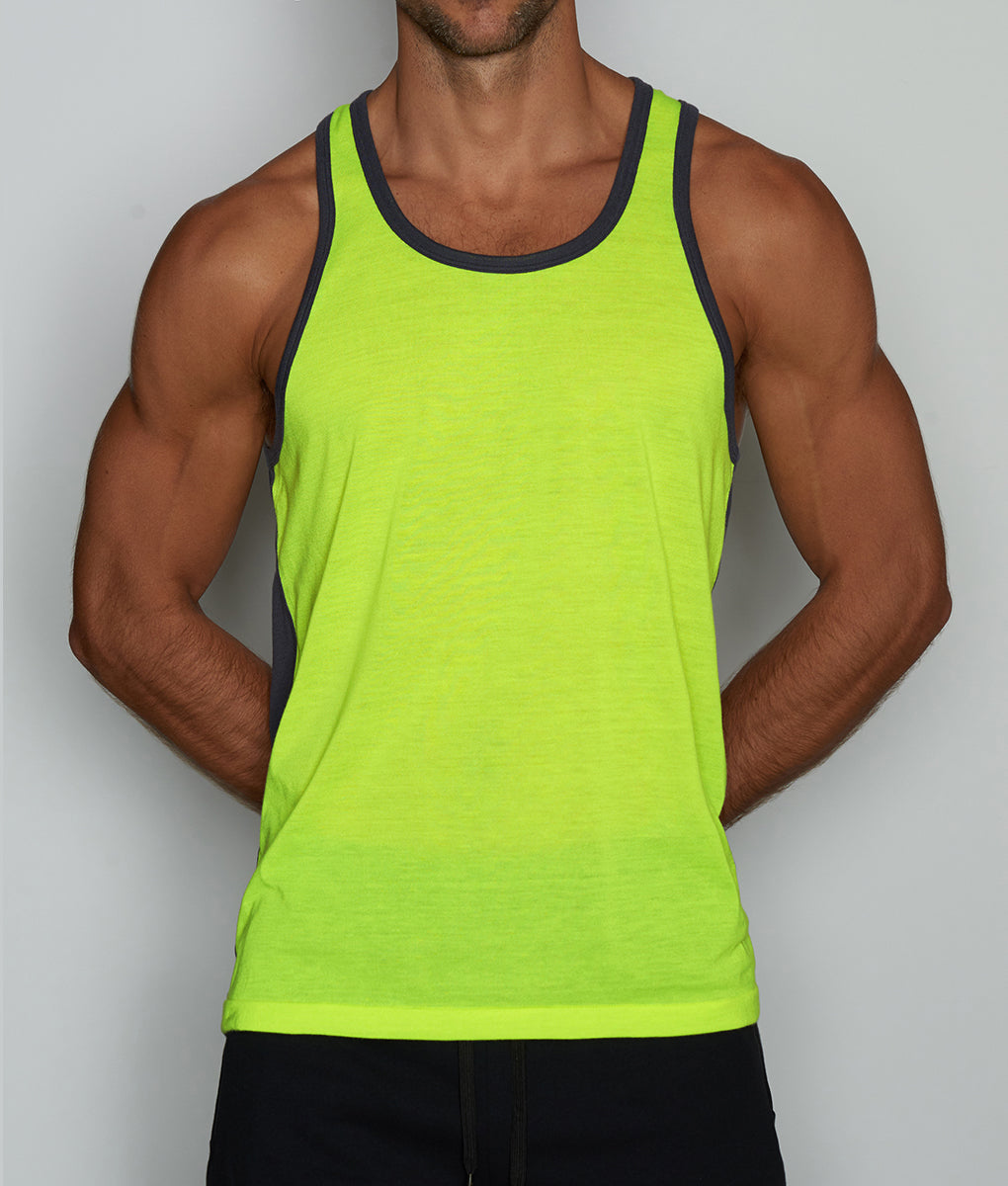 C-in2 Super Bright Tank Top - Yellow Stripe / Small