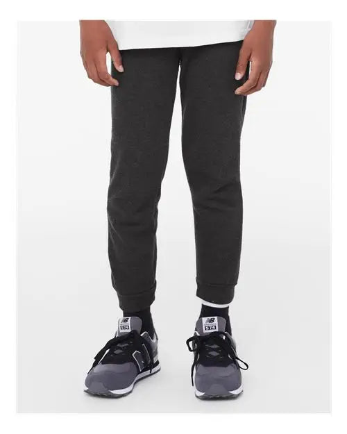 Bella + Canvas 3727y Youth Jogger Sweatpants - Dark Grey Heather