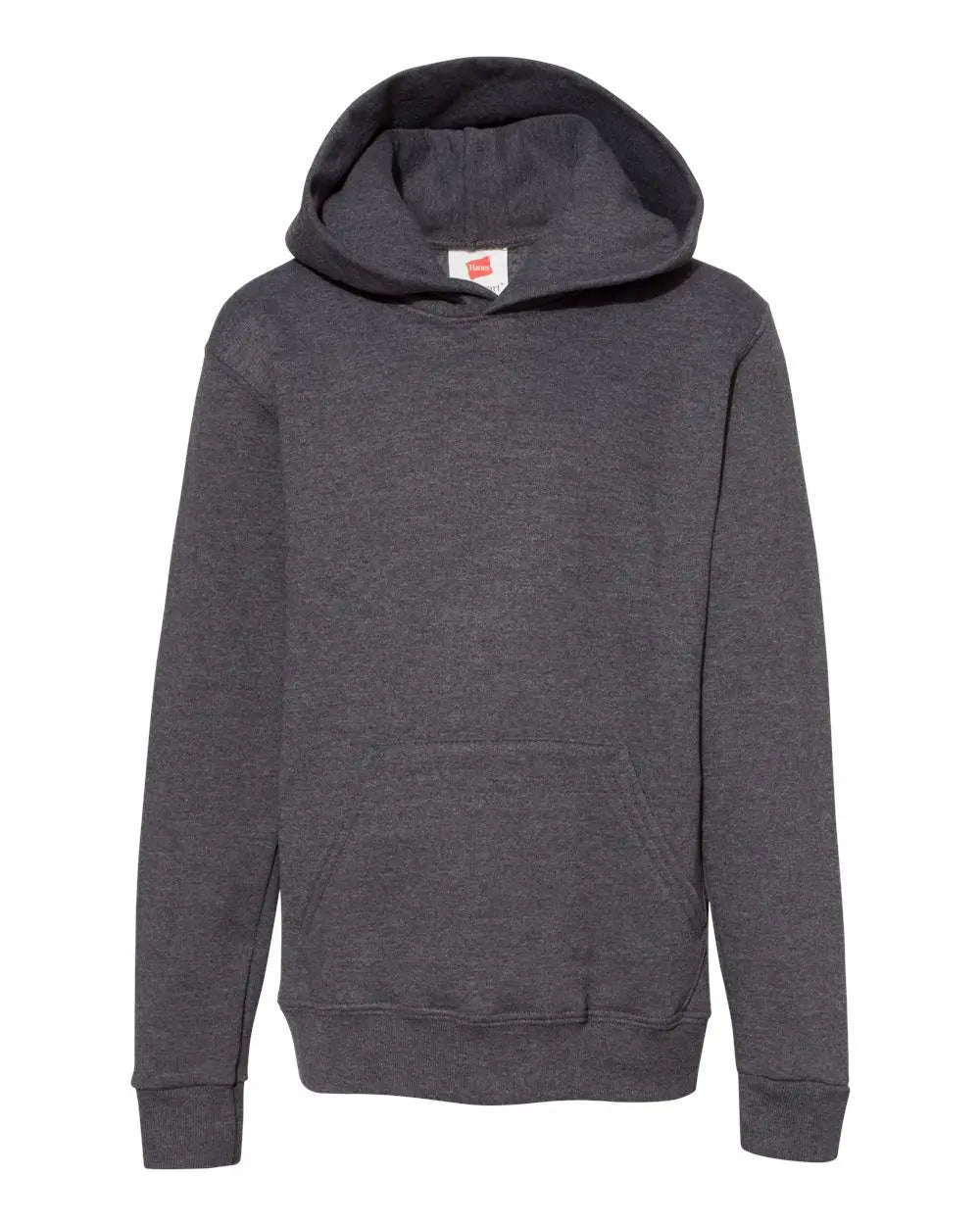 Hanes P473 Ecosmart® Youth Hooded Sweatshirt - Charcoal Heather - Dark Gray / Xs