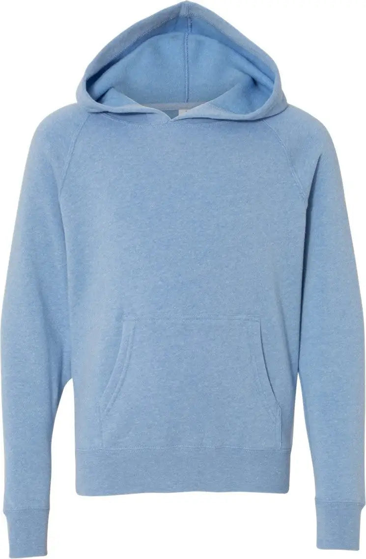 Independent Trading Co. Prm15ysb Youth Lightweight Special Blend Raglan Hooded Sweatshirt - Pacific - Blue / Xs