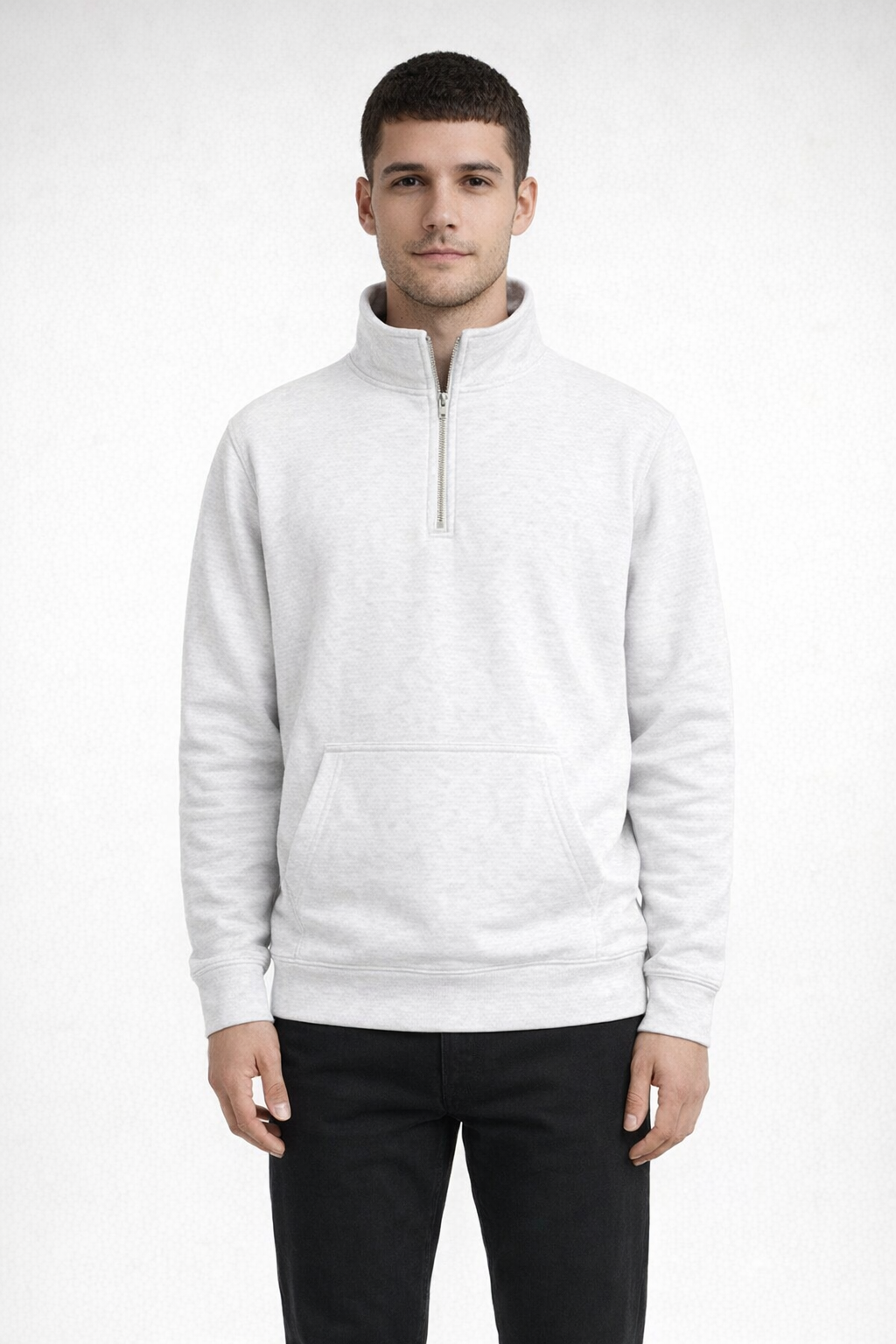 Ash Grey FUNDAMENTAL FLEECE QTR ZIP
