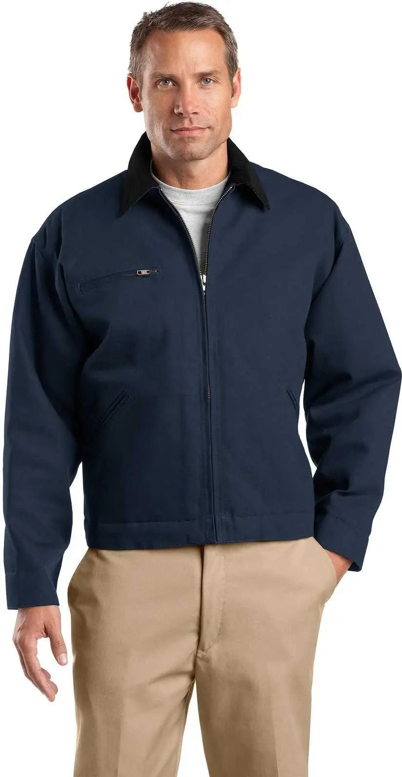 Cornerstone Tlj763 Tall Duck Cloth Work Jacket - Navy Black