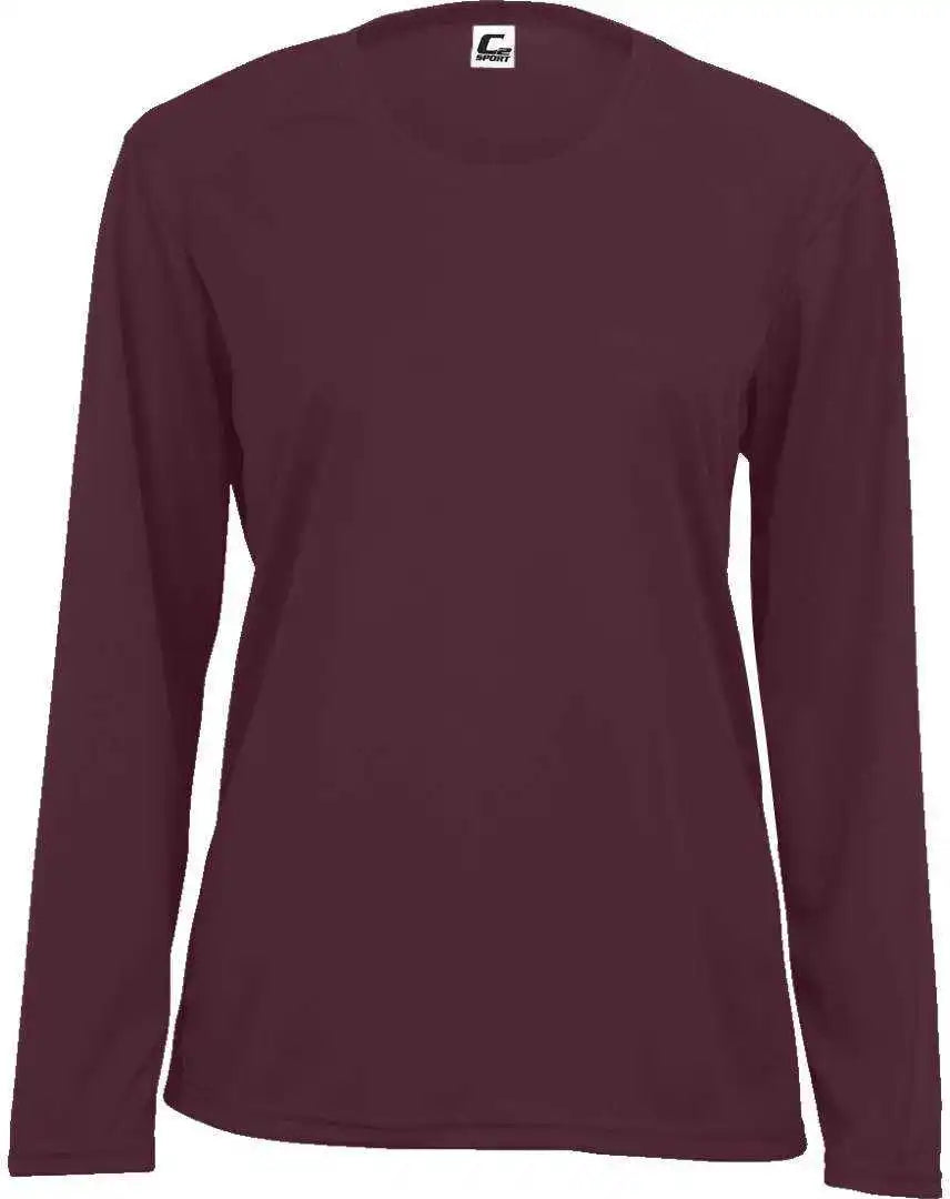 C2 Sport 5104 Long Sleeve Performance Tee Maroon