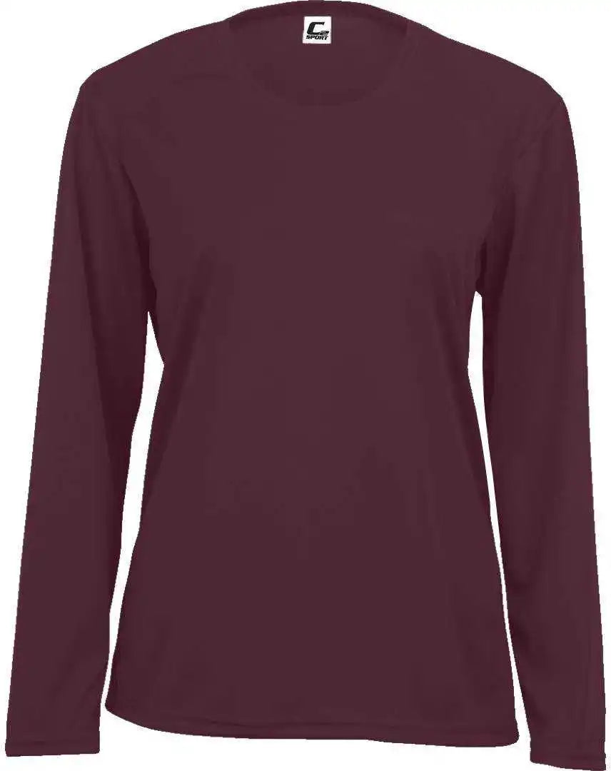 C2 Sport 5604 Long Sleeve Ladies Tee - Maroon