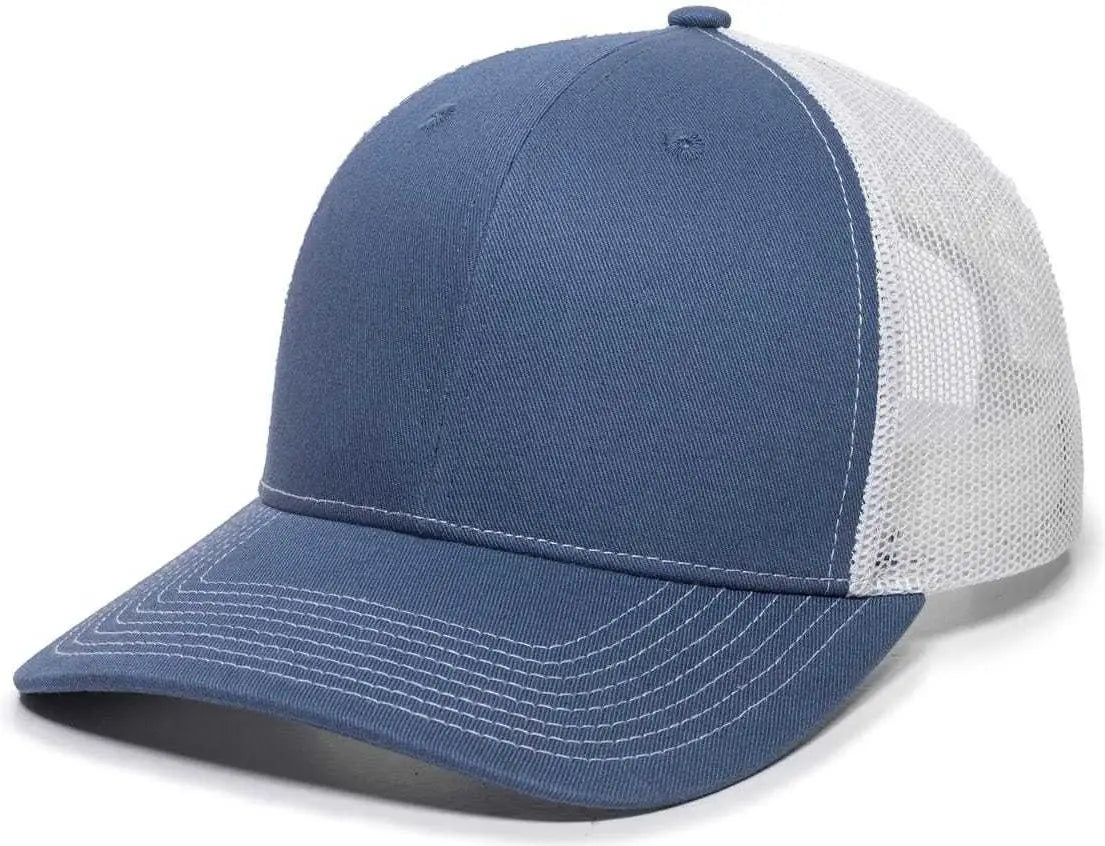 Oc Sports Oc771 Adjustable Mesh Back Cap - Slate White - Navy / 6 7/8’’ - 7 1/2’’